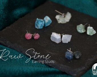 Aquamarine stud earrings,crystal stud earrings,boho earrings,fashion studs,rocks,stones,gems,minerals,small stud earrings,tiny studs,