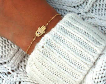 Hamsa Armband, Hamsa Hand Armband, Evil Eye Armband, Freundschaftsarmband, Evil Eye Schmuck, Schutz Armband, GOLD, SILBER, Geschenk