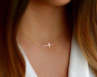 Cross Necklace Sideways Cross Necklace 