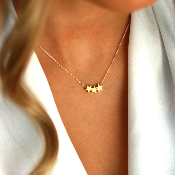 Star Necklace, Star Choker, Star Necklace GOLD, Star Necklace SILVER, MONOGRAM Custom Necklace, Girlfriend Gift, Dainty Best Friend Gift