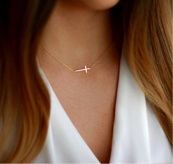 Cross Necklace Sideways Cross Necklace 