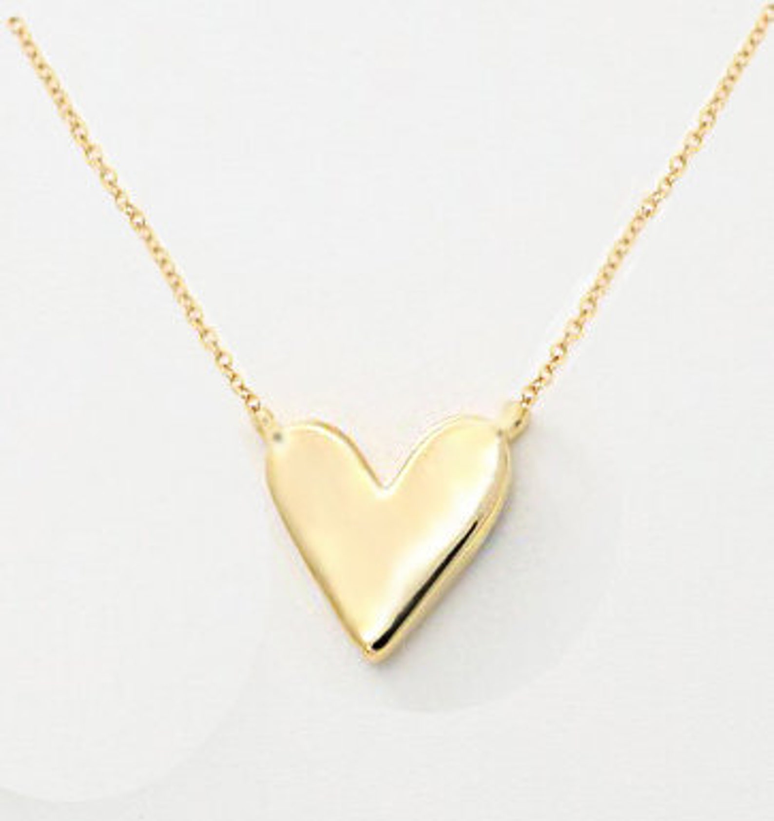 Delicate Heart Love Necklace Dainty Gold Heart Necklace - Etsy