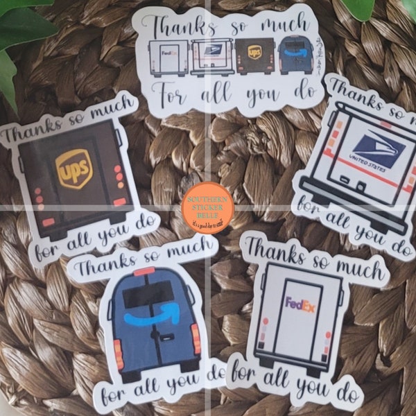 Mail Carrier Stickers|Thank a Carrier Sticker|Waterproof Stickers|USPS sticker|Thank You Sticker|Mailbox Sticker|UPS sticker|Mailman Sticker