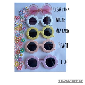 Personalized Kids Sunglasses: Floral Daisy Design with Hair Bows image 9
