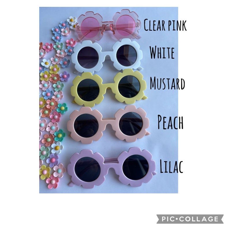 Personalized Kids Sunglasses: Floral Daisy Design with Hair Bows image 9