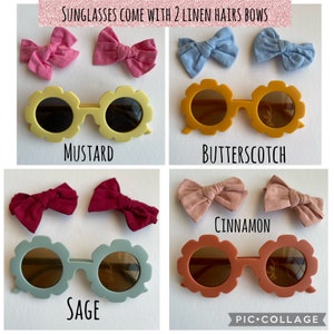 Personalized Kids Sunglasses: Floral Daisy Design with Hair Bows image 6