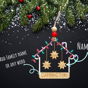Wooden Family Ornament,Personalized Family Ornament 2023,Christmas Ornament,Christmas Gift