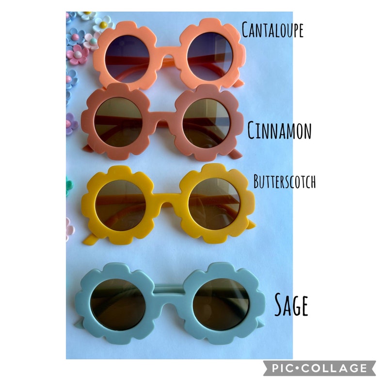 Personalized Kids Sunglasses: Floral Daisy Design with Hair Bows image 10