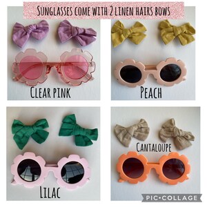 Personalized Kids Sunglasses: Floral Daisy Design with Hair Bows image 5
