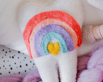 Tooth Fairy Cushion | Felt Tooth Cushion | Milk Teeth Pocket | Tooth Shape Pillow
