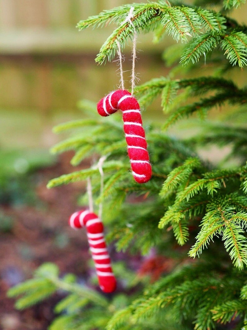 Christmas Felt Candy Canes | Red White Christmas Tree Decor ...
