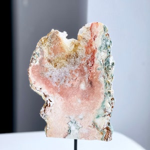 Lastra di ametista rosa su supporto, 11 pollici + grandi lastre di drusa di ametista rosa a doppia faccia, cristallo di ametista rosa, regalo di cristallo, arredamento per la casa