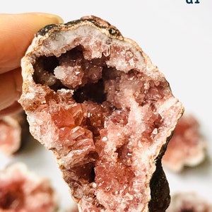Cristallo di geode di ametista rosa, geode di ametista rosa di grado AAA dall'Argentina, geode grezza di ametista rosa, pezzo unico B4-1 per la decorazione della casa