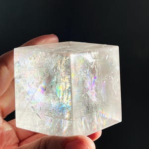 Calcite ottica trasparente, cubetti di calcite ottica brasiliana di alta qualità, spato d'Islanda, calcite trasparente, regalo di cristallo -4