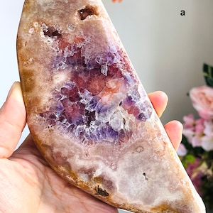 Ametista rosa, Ametista rosa a forma libera, Ametista rosa grezza drusa, Cristallo di ametista rosa, Regalo di cristallo, Arredamento per la casa -2