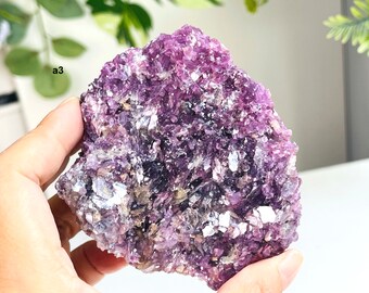 宝石質レピドライト標本：天然紫雲母結晶 - Etsy 日本