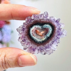 Amethyst Stalactite Eye Slice, 38-55mm. Amazing high quality Uruguay Amethyst Stalactite flower slices