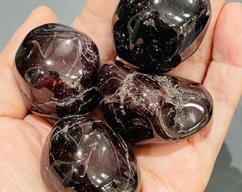 Red Almandine Garnet Tumble Stone: Polished Crystal