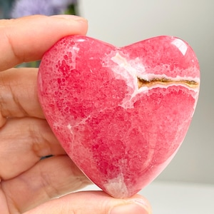 Argentinian Rhodochrosite Heart: High Grade Crystal, Inca Rose