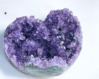 Druzy Amethyst Crystal Heart: Uruguay Healing Stone Gift
