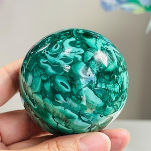 Natural Malachite Sphere from Congo (58mm, 340g) - Healing Crystal -2