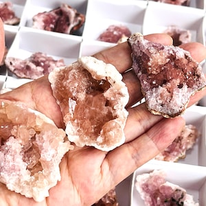 AAA Pink Amethyst Geode: 40-45mm Rough Crystal from Argentina b22