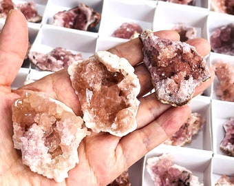 AAA Pink Amethyst Geode: 40-45mm Rough Crystal from Argentina b22
