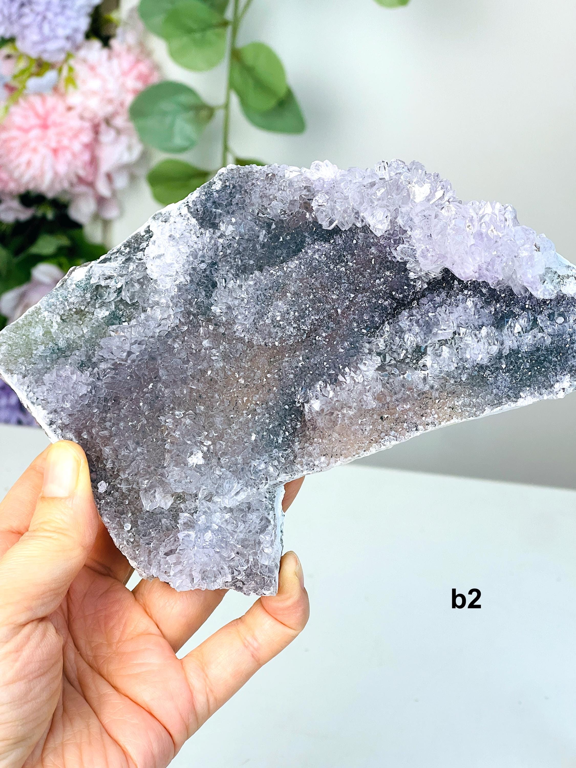 希少なアメジストの花の標本：ブラジル産鉱物クラスター3 - Etsy 日本
