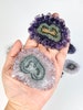 Amethyst Stalactite Slice - Super Extra Quality 47-72mm Stalactite Eye Slice, Amethyst Flower, Stalactite Slice