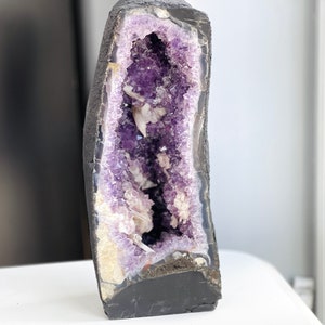 Dark Purple Amethyst Cathedral Geode: 14kg Sparkling Crystal Church