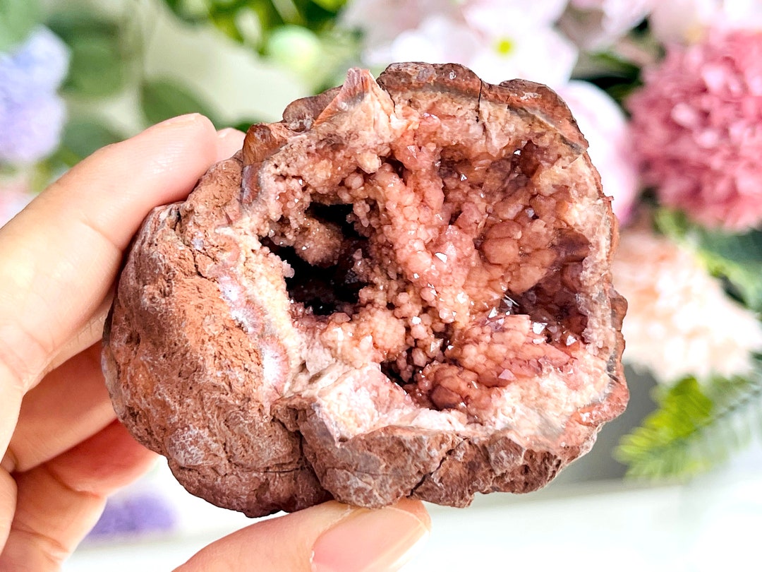 原石ピンクアメジストジオード：アルゼンチン産クリスタル（40～70mm