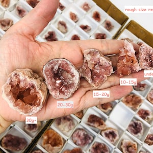 Cristallo di ametista rosa, mini geode di ametista rosa dall'Argentina, geode grezza di ametista rosa di grado AAA, un pezzo - a tua scelta - B7 Mini