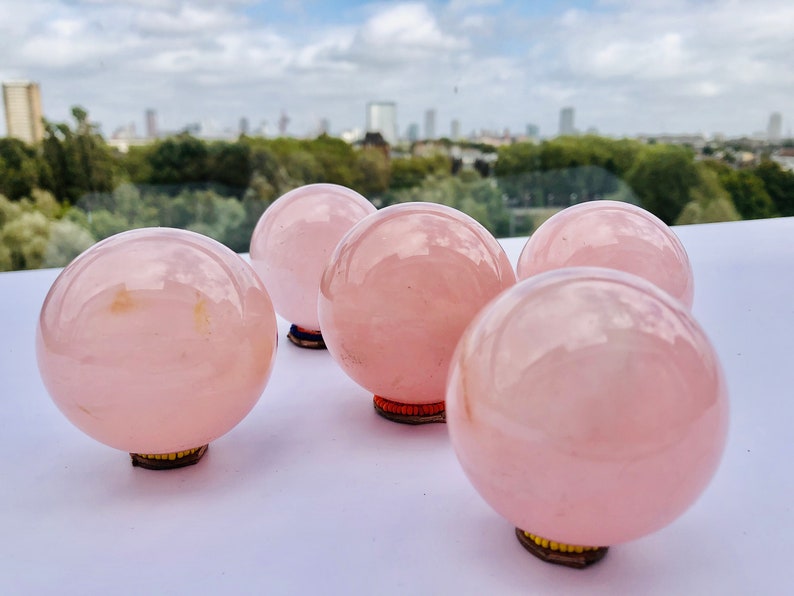 Pink Crystal Balls 50-60mm Rose Quartz Balls Healing Crystals Rose Quartz Crystal Rose Quartz Spheres