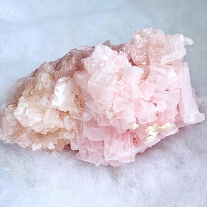 Pink Halite Crystal Cluster – Owens Lake California Cubic Mineral Specimen, 437g -9