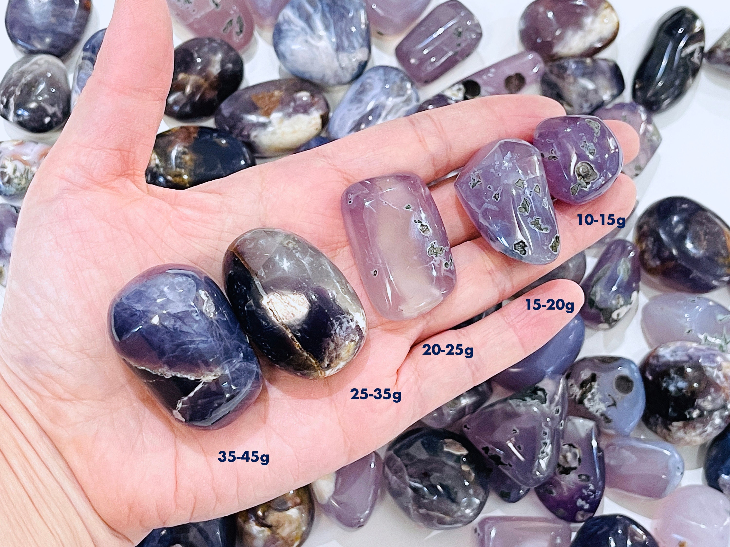 Tumblestone violet galaxie calcedoine Etsy France