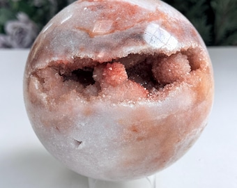 Shimmering Pink Amethyst Sphere: Lilac Crystal Home Decor