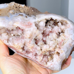 Ametista rosa a forma libera, 1,22 kg di cristalli di ametista rosa super drusa, incredibile ametista rosa a forma libera