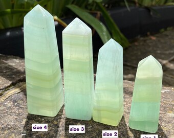 Pistachio calcite crystal tower, Sea Green Pistachio Calcite, Premium quality crystal tower healing crystal,home decoration, crystal gift