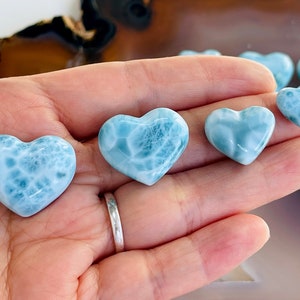 AAA Grade Larimar Heart: Natural Crystal for Jewelry DIY