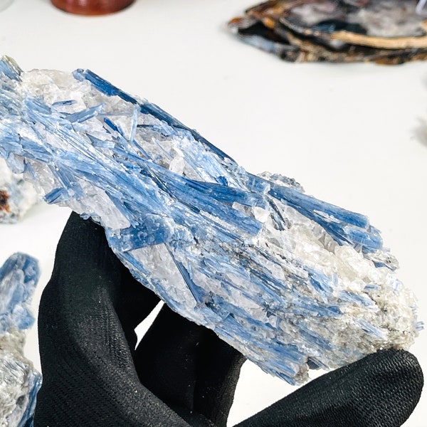 Blue Kyanite Specimen, Rough Large  Blue kyanite with Mica,  Natural Raw Blue Kyanite