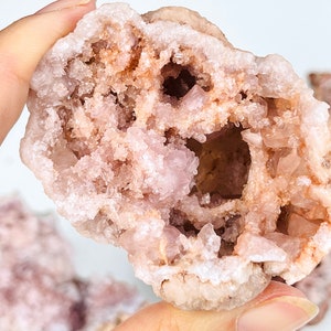 Ametista rosa, geode di ametista rosa media dall'Argentina, splendida geode grezza di ametista rosa, pezzo unico B9-2