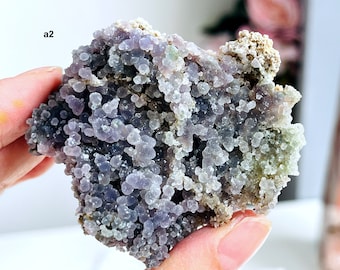 Grape Agate Crystal Cluster, Botryoidal Amethyst – Rare Mineral Specimen, Healing Stone Gift C8