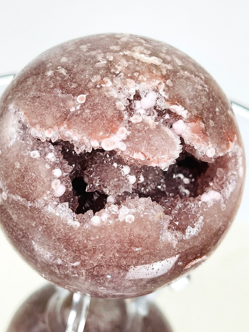 Sparkeling Pink Amethyst Sphere Pink Amethyst Sphere 376g Pink Amethyst Sphere Dreaming Pink Amethyst Sphere
