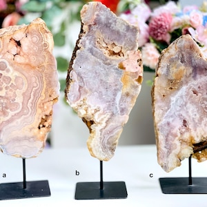 Lastra di ametista rosa su supporto, 11 pollici + grandi lastre di drusa di ametista rosa a doppia faccia, cristallo di ametista rosa, regalo di cristallo, arredamento per la casa
