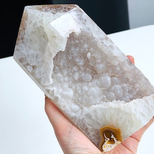 Agate Druzy Tower: Extra Large Geode Crystal Point
