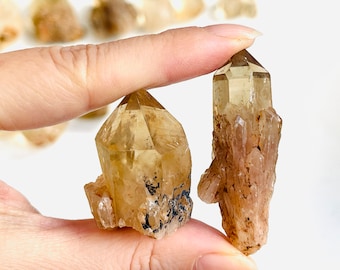 Natural Kundalini Citrine Crystal, Mini Rare Congo Citrine crystal point,  untreated citrine crystal point, crystal gift, healing crystal