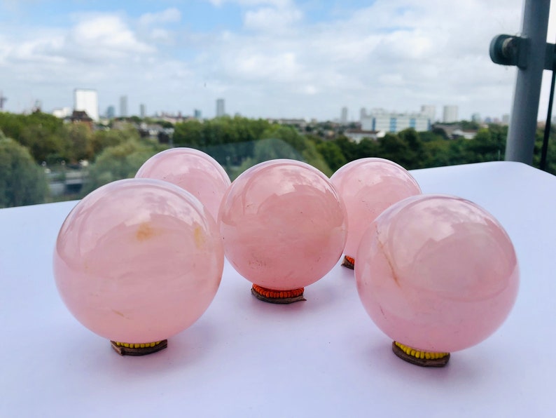 Pink Crystal Balls 50-60mm Rose Quartz Balls Healing Crystals Rose Quartz Crystal Rose Quartz Spheres