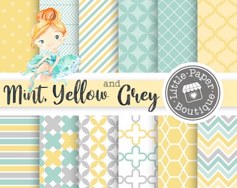 Digital Scrapbook Paper Set - Printable Backgrounds - Summer Digital Paper Set, summer digital background, scrapbook paper Summer Yellow