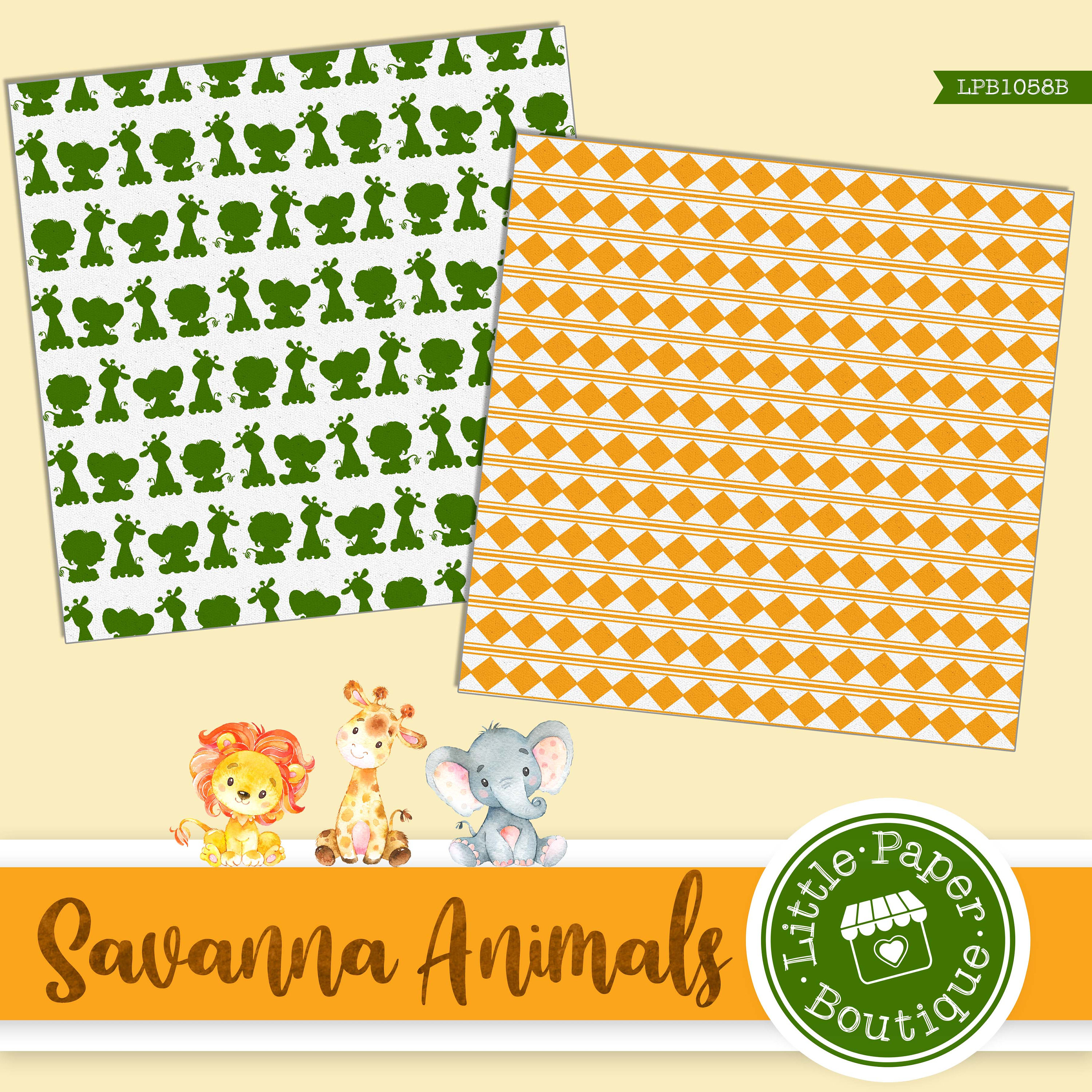 Safari Digital Papers Pack Printable Sheets Scrapbooking | Etsy
