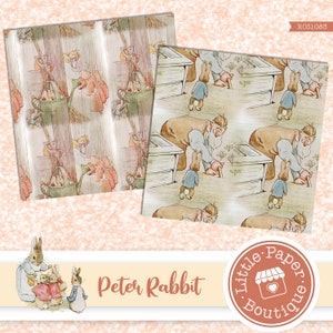 SEAMLESS Peter Rabbit by Beatrix Potter Digital Backgrounds A4 & Letter ...